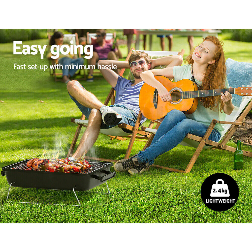 Grillz Charcoal BBQ Portable Grill Camping Barbecue Outdoor Cooking Smoker