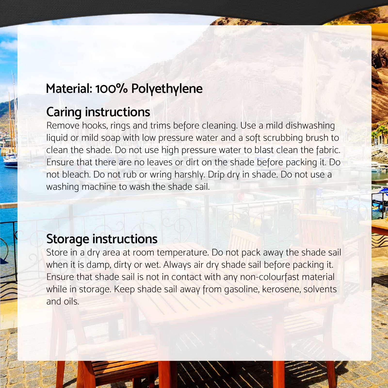 Instahut Shade Sail 5x5x5m Triangle 280GSM 98% Black Shade Cloth