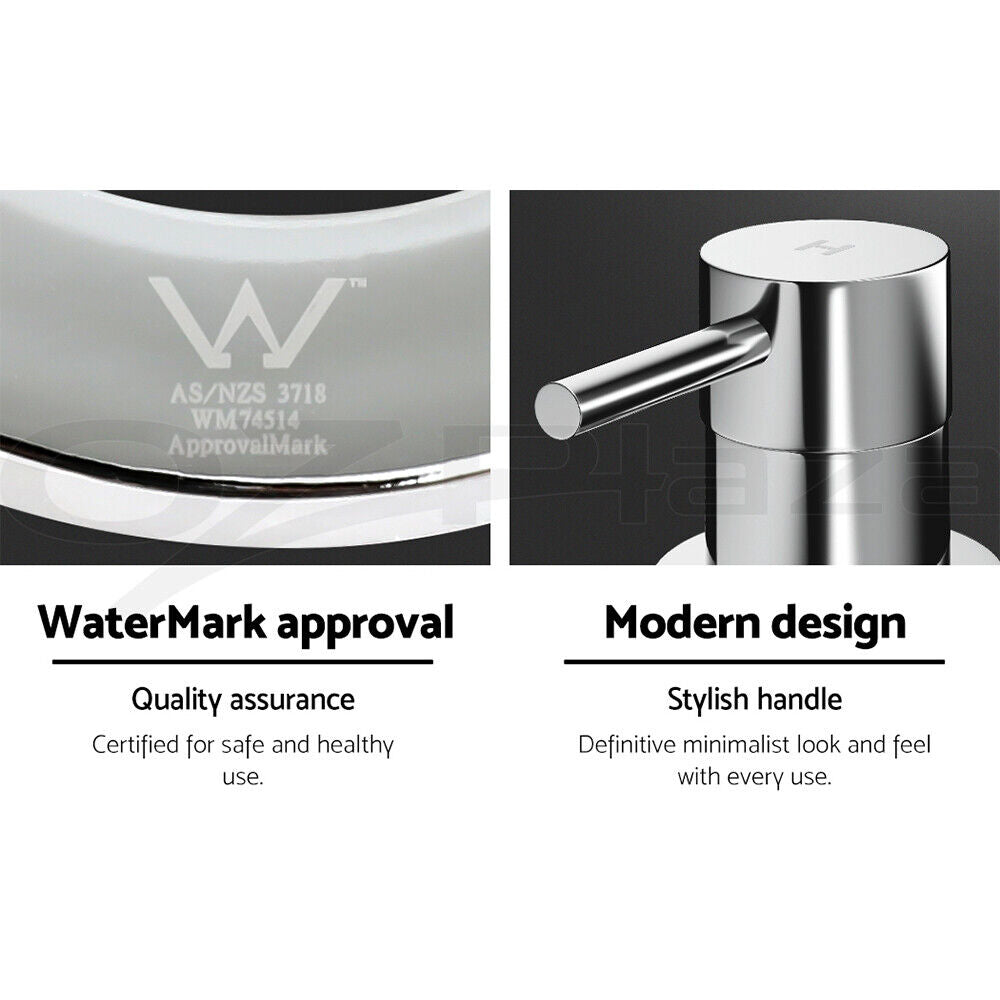 Cefito Basin Twin Tap Wall Round Brass Faucet Shower Bathtub Chrome