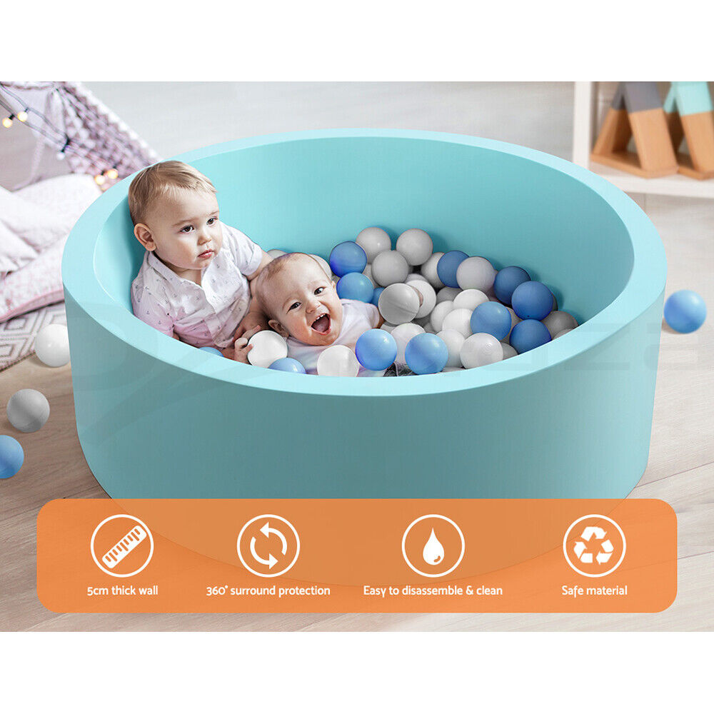 Keezi Kids Ball Pit 90x30cm Ocean Foam Play Pool Barrier Toys Children Blue