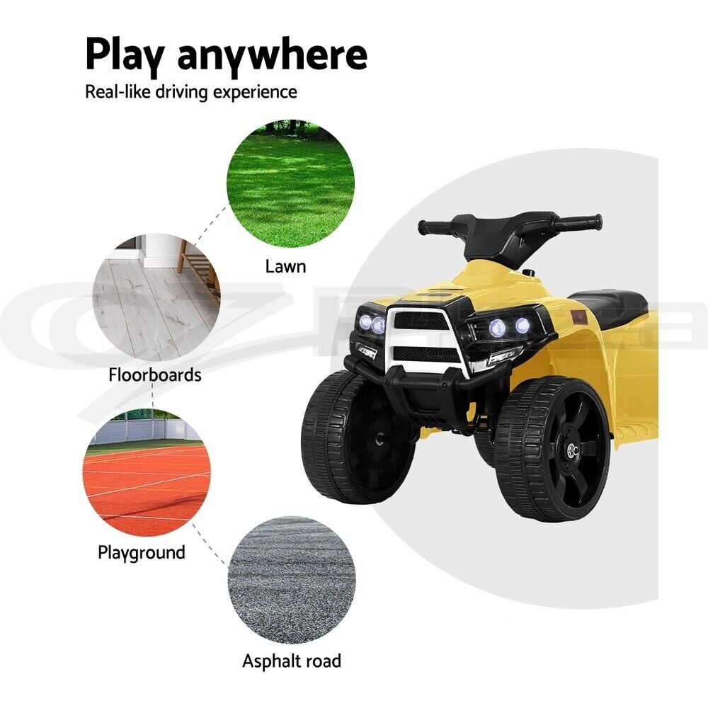 Rigo Kids Ride On Car ATV Quad Motorbike 4 Wheeler Electric Toys Battery Yellow