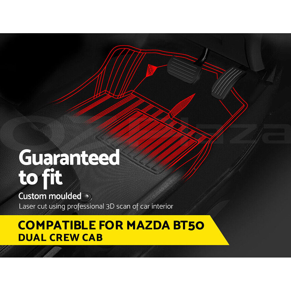 Weisshorn Car Floor Mats Rubber Compatible for Mazda BT50 Dual Crew Cab