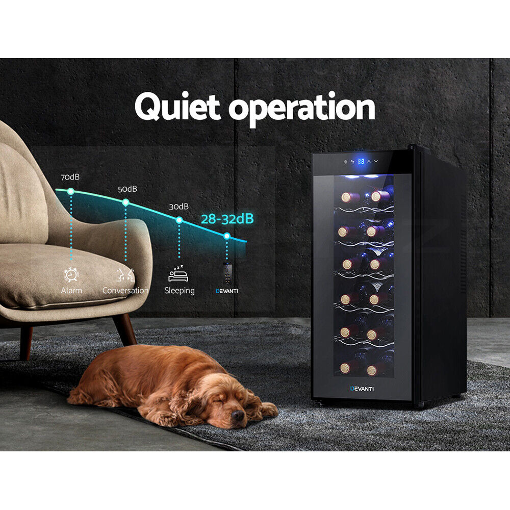 Devanti Wine Fridge Cooler 12 Bottles