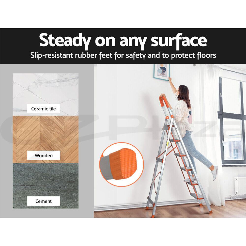 Giantz 6 Step Ladder Multi-Purpose Folding Aluminium Light Weight Platform