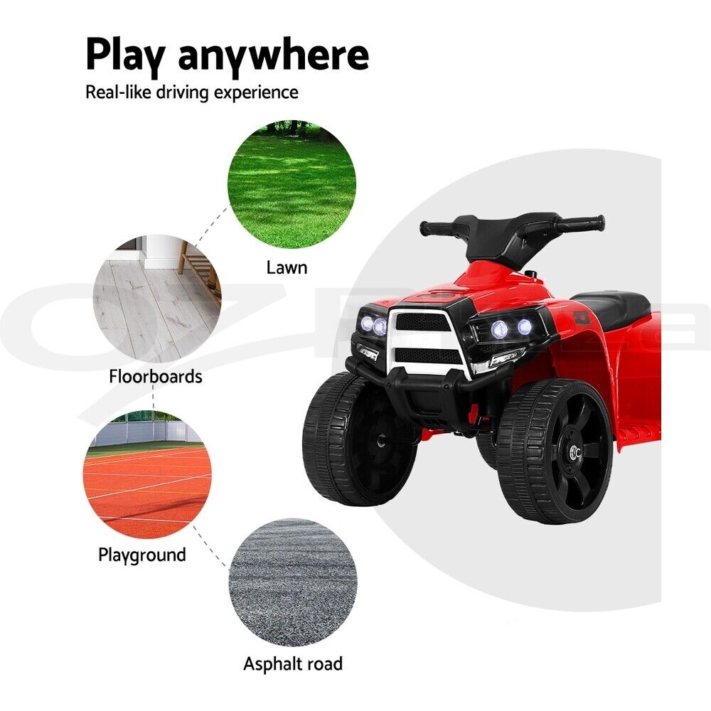 Rigo Kids Ride On Car ATV Quad Motorbike 4 Wheeler Electric Toys Battery Red