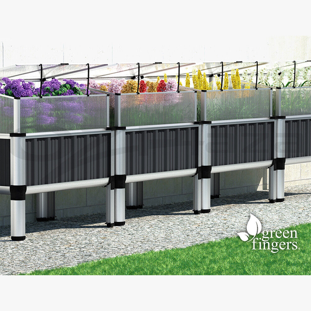 Green Fingers Garden Bed 80x49x74cm Greenhouse Planter Box Raised Galvanised Herb