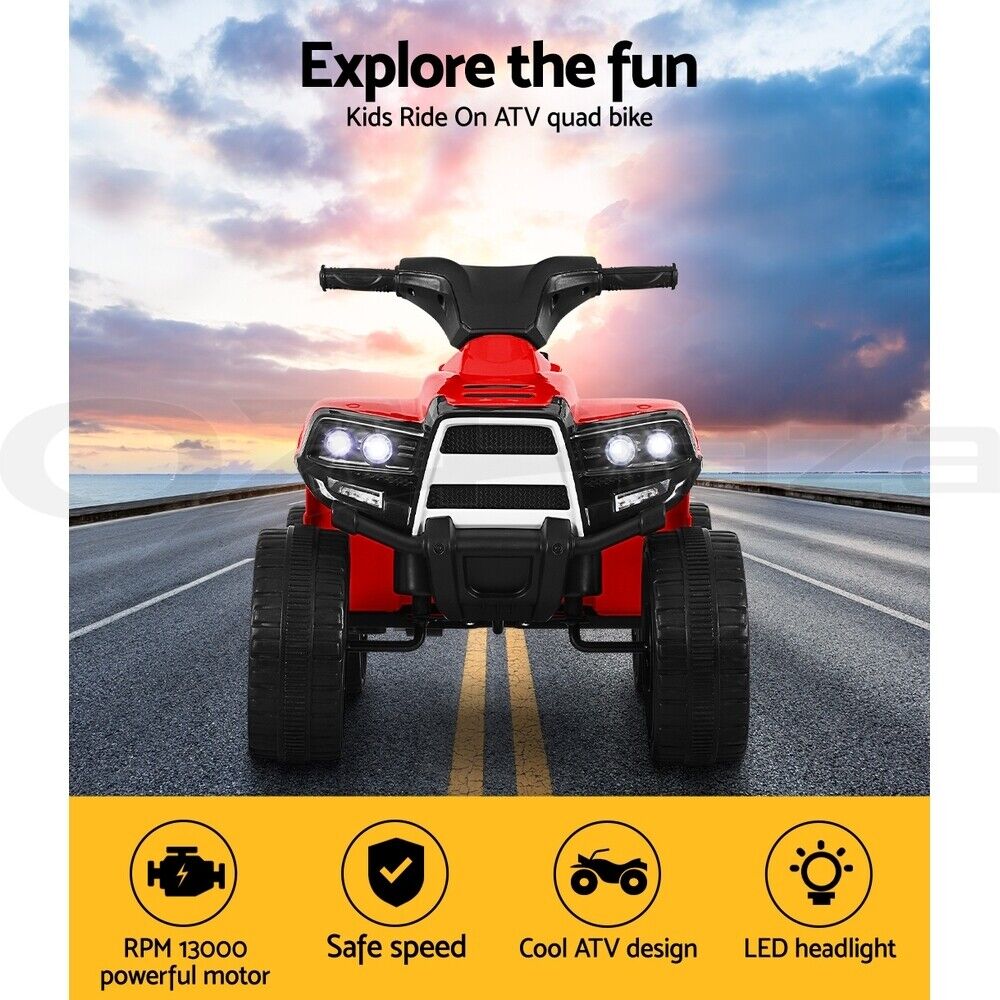 Rigo Kids Ride On Car ATV Quad Motorbike 4 Wheeler Electric Toys Battery Red