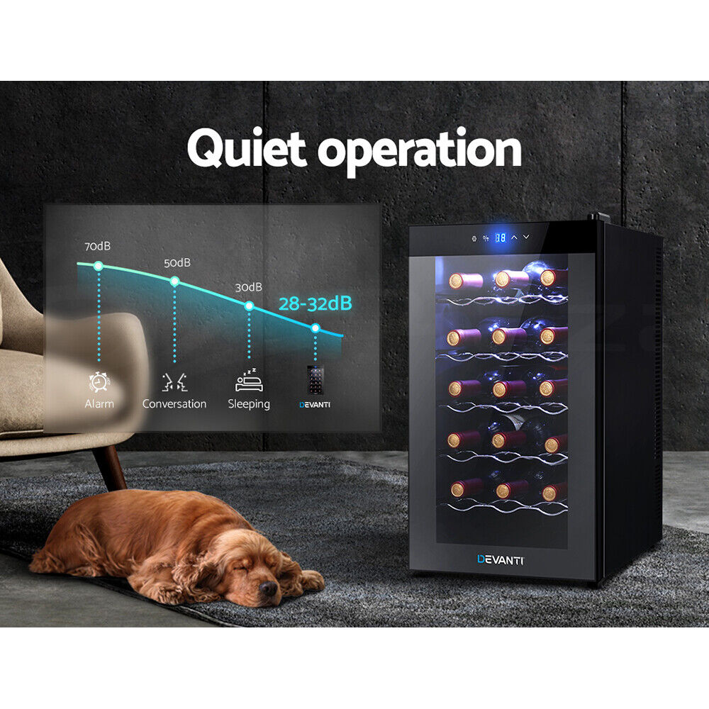 Devanti Wine Fridge Cooler 18 Bottles