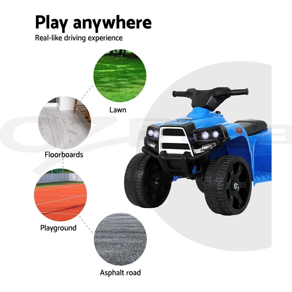 Rigo Kids Ride On Car ATV Quad Motorbike 4 Wheeler Electric Toys Battery Blue