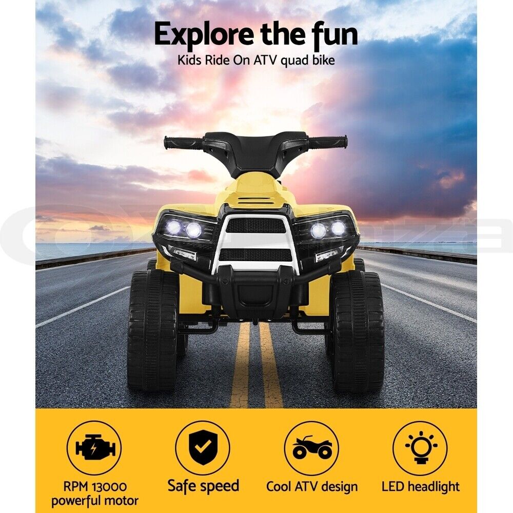 Rigo Kids Ride On Car ATV Quad Motorbike 4 Wheeler Electric Toys Battery Yellow