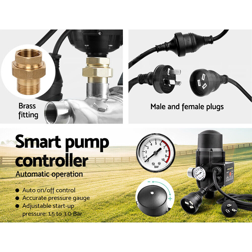 Giantz Garden Water Pump Jet High Pressure Stage Controller Garden Irrigation