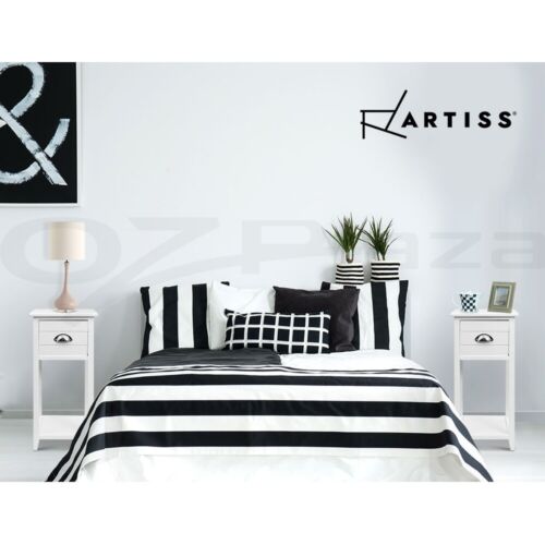Artiss Bedside Table Vintage - THYME White