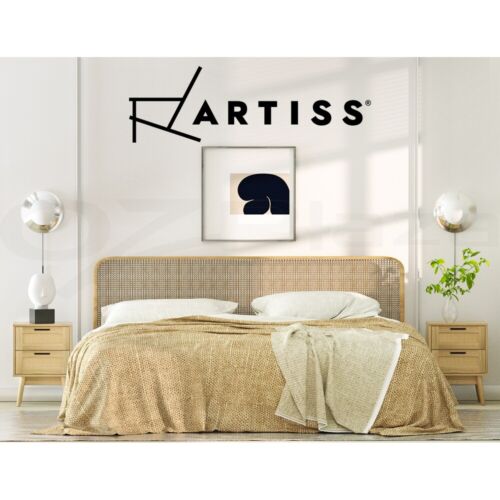 Artiss Rattan Bedside Table 2 Drawers Wood - RIE Oak