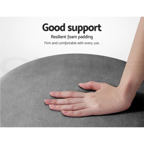 Artiss Ottoman Storage Foot Stool Round Velvet Charcoal