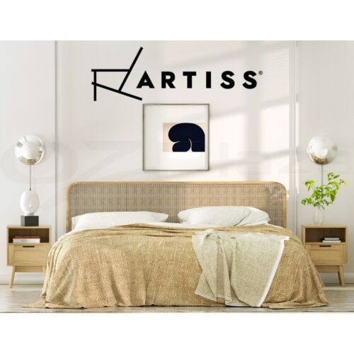 Artiss Rattan Bedside Table 1 Drawer with Shelf - REI Oak