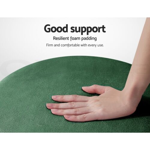 Artiss Ottoman Storage Foot Stool Round Velvet Green