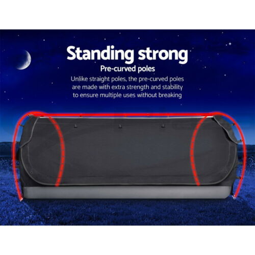 Weisshorn Double Swag Camping Swags Canvas Free Standing Dome Tent Dark Grey