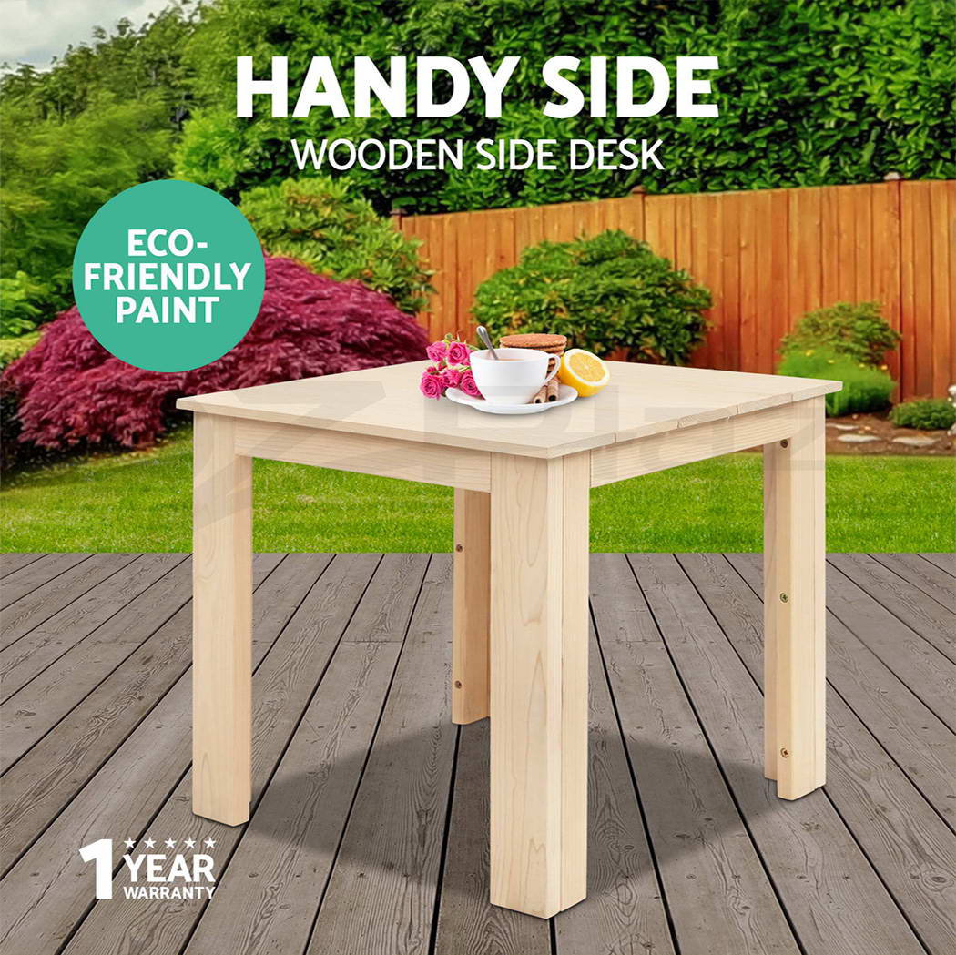 Gardeon Coffee Side Table Wooden Desk Outdoor Furniture Camping Garden Natural