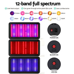 Green Fingers 1200W Grow Light LED Full Spectrum Indoor Plant All Stage Growth