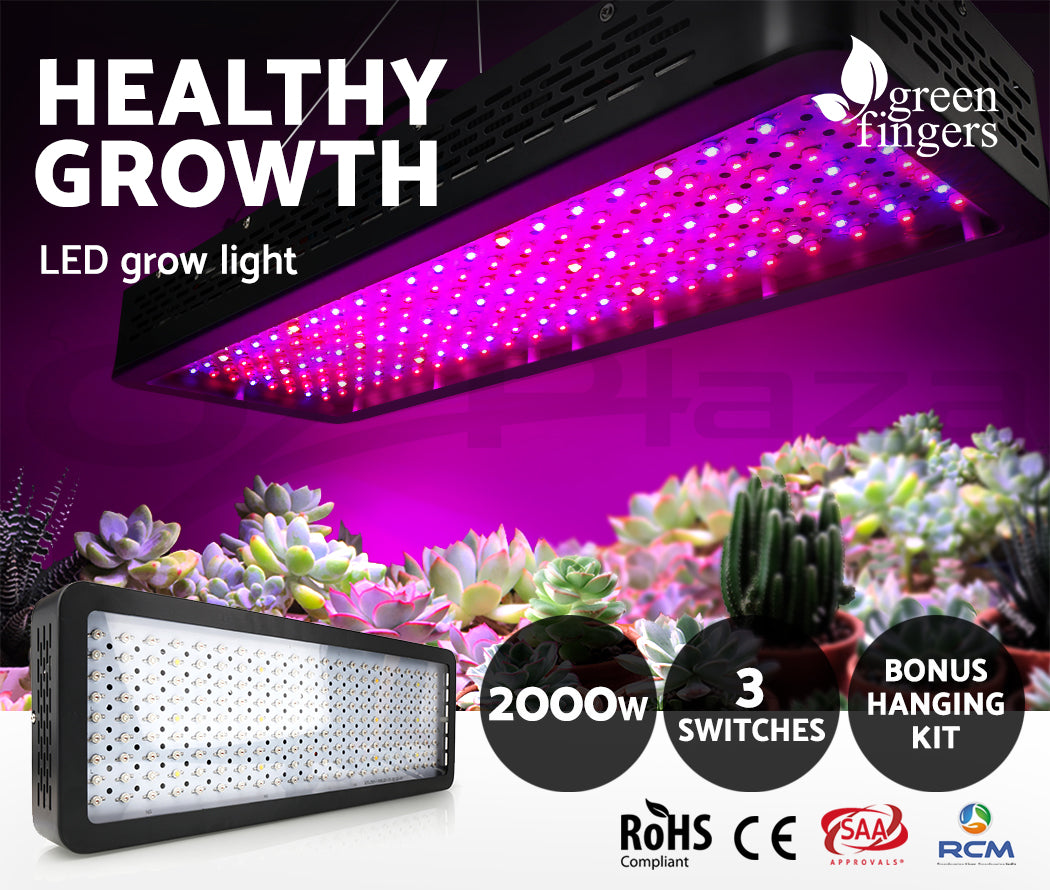 Green Fingers 2000W Grow Light LED Full Spectrum Indoor Plant All Stage Growth