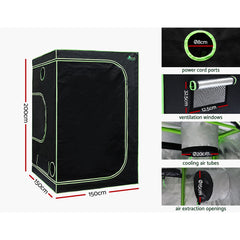 Green Fingers Grow Tent Light Kit 150x150x200CM 2200W LED Full Spectrum