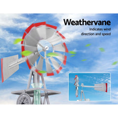 Garden Windmill 4FT 146cm Metal Ornaments Outdoor Decor Ornamental Wind Mill