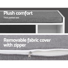 Artiss Shoe Cabinet Bench Shoes Storage Organiser Rack Wooden Cupboard Fabric