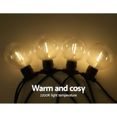 Jingle Jollys 23m 20 LED Festoon Lights String Lighting LED Outdoor Garden