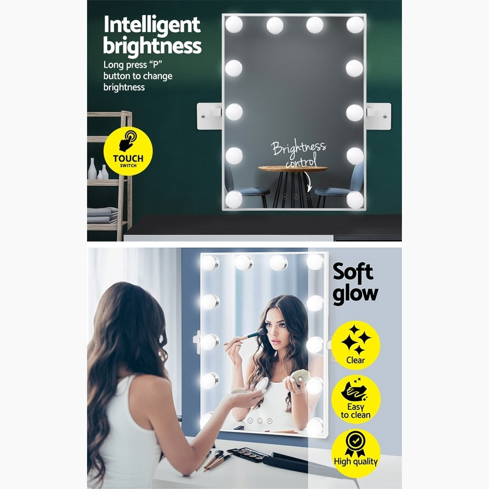 Embellir Wall mirror Makeup Mirror With Light Vanity 12 LED Bulbs Hollywood
