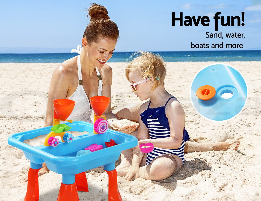 Keezi Kids Sandpit Pretend Play Sets Beach Toys Outdoor Sand Water Table Set