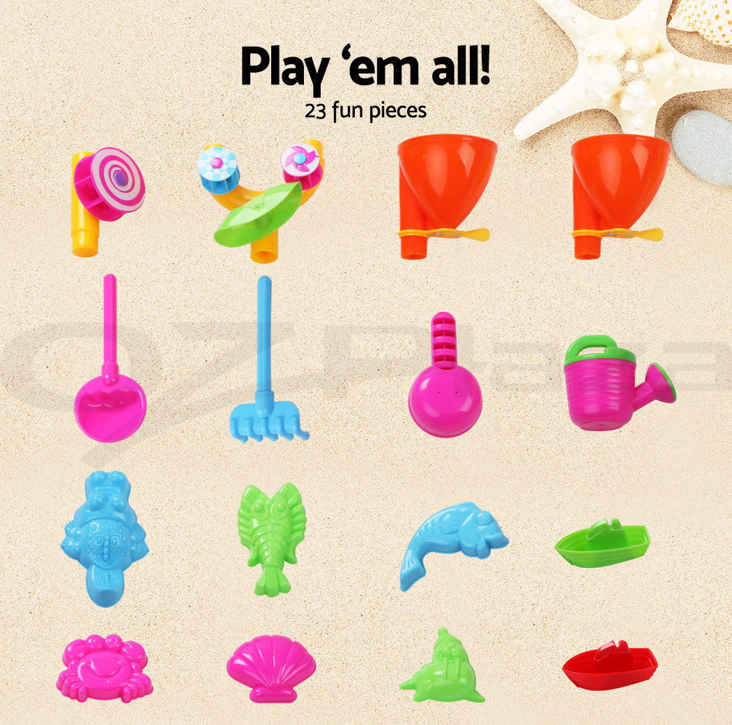 Keezi Kids Sandpit Pretend Play Sets Beach Toys Outdoor Sand Water Table Set