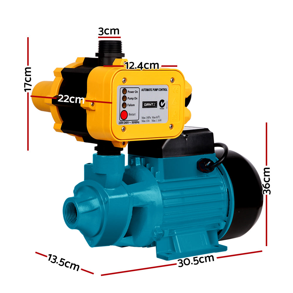 Giantz Peripheral Pump Auto Clean Water Garden Boiler Car Wash Irrigation QB80