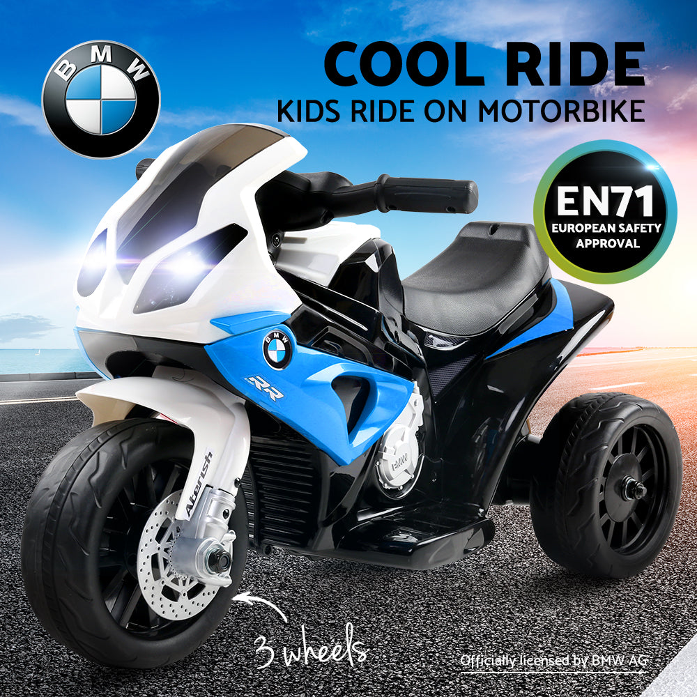 Kids Electric Ride On Car Police Motorcycle Motorbike BMW Licensed S1000RR Blue