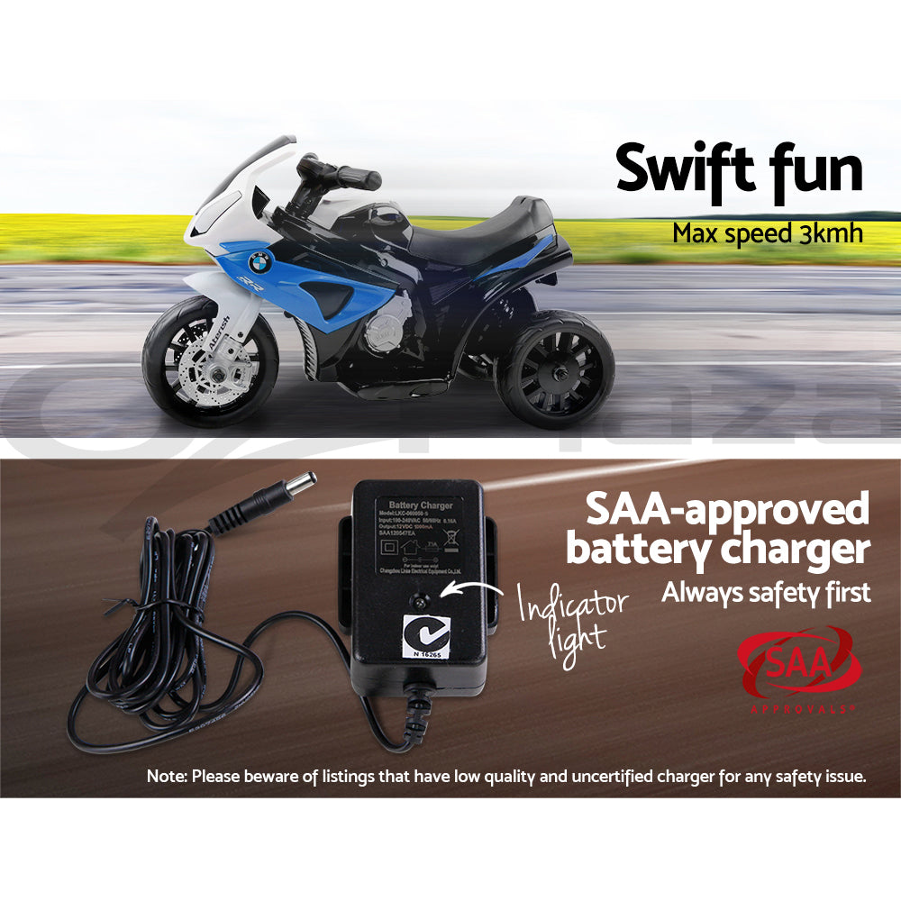 Kids Electric Ride On Car Police Motorcycle Motorbike BMW Licensed S1000RR Blue