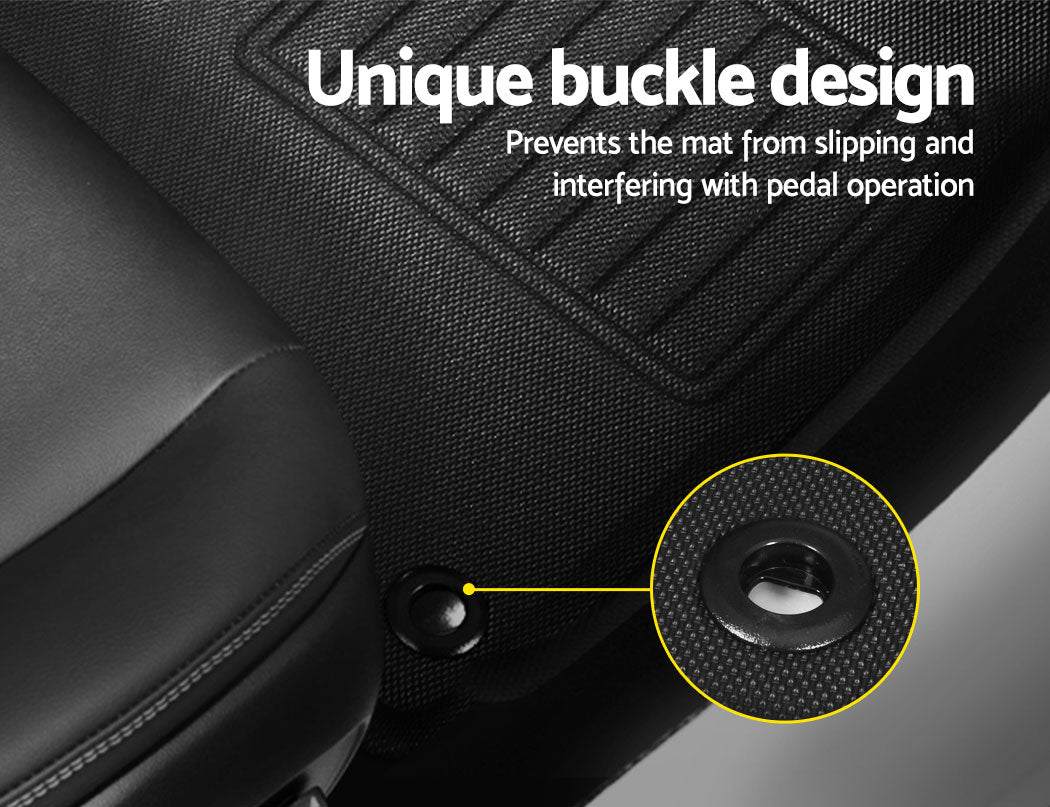 Weisshorn Car Rubber Floor Mats Compatible for Toyota Hilux Dual Cab 2015-2022