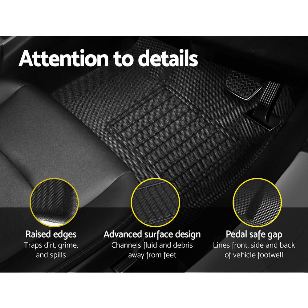 Weisshorn Car Rubber Floor Mats Compatible for Toyota Hilux Dual Cab 2015-2022