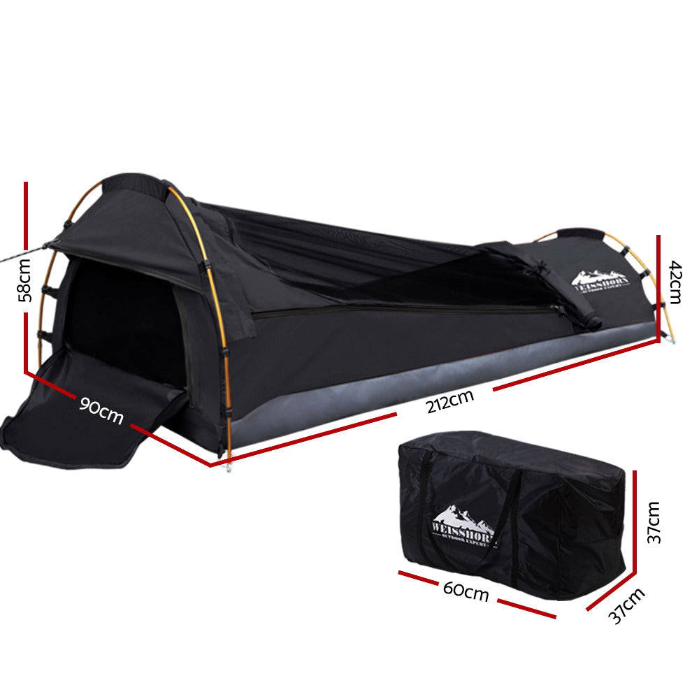 Weisshorn Camping Swag Single Biker Swags Dark Grey Water Resistant Ripstop