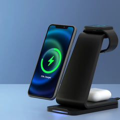 Devanti 3 in 1 Wireless Charger Holder 15W Fast Charging for Phone Airpod Watch