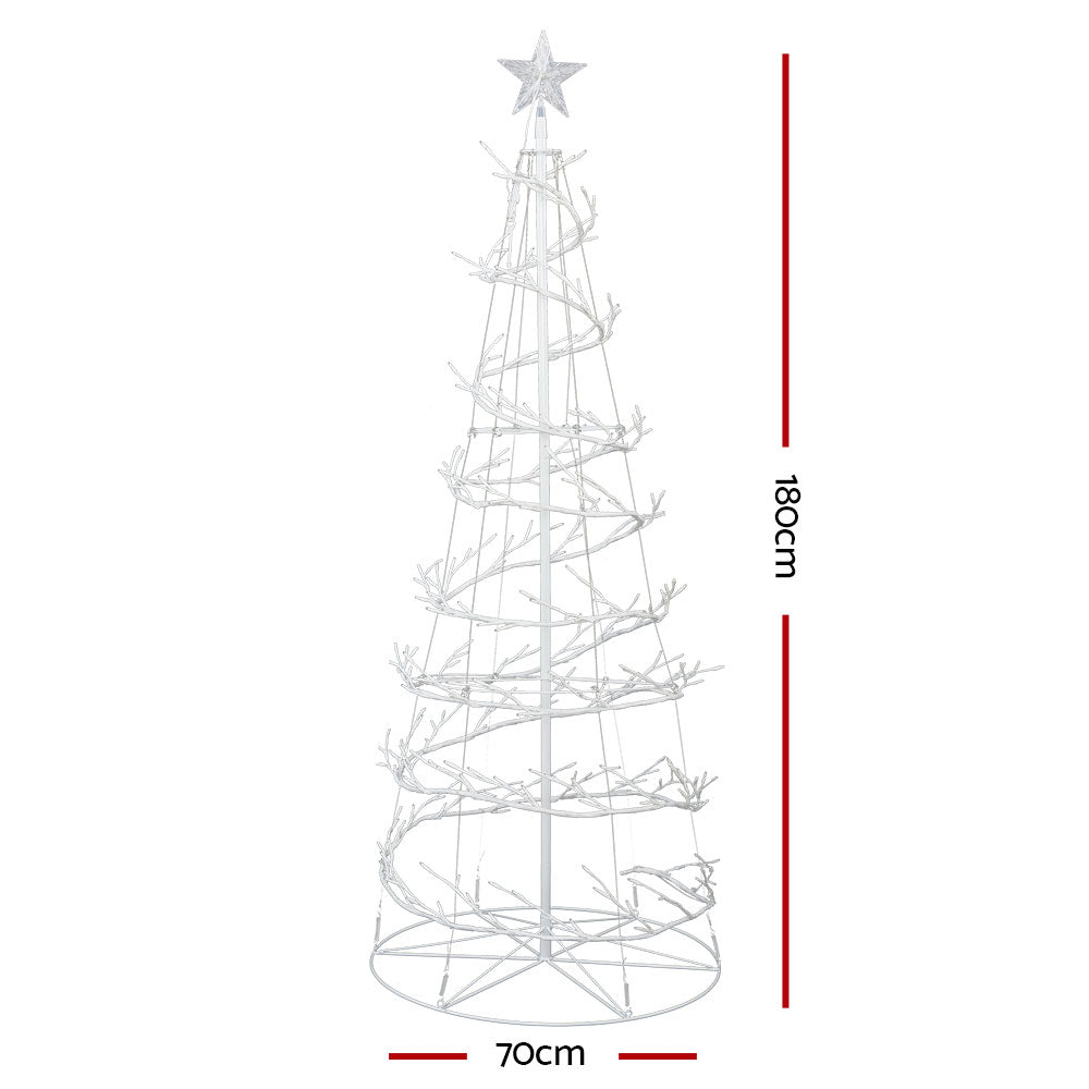 Jingle Jollys Christmas Tree 1.8m LED Xmas Cold White Lights Optic Fibre