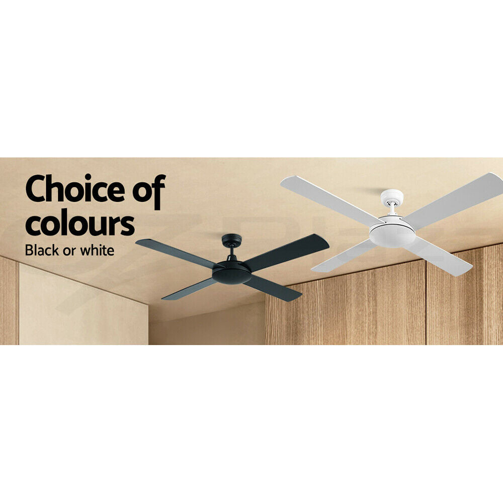 Devanti 52'' Ceiling Fan AC Motor 4 Blades w/Remote - Black