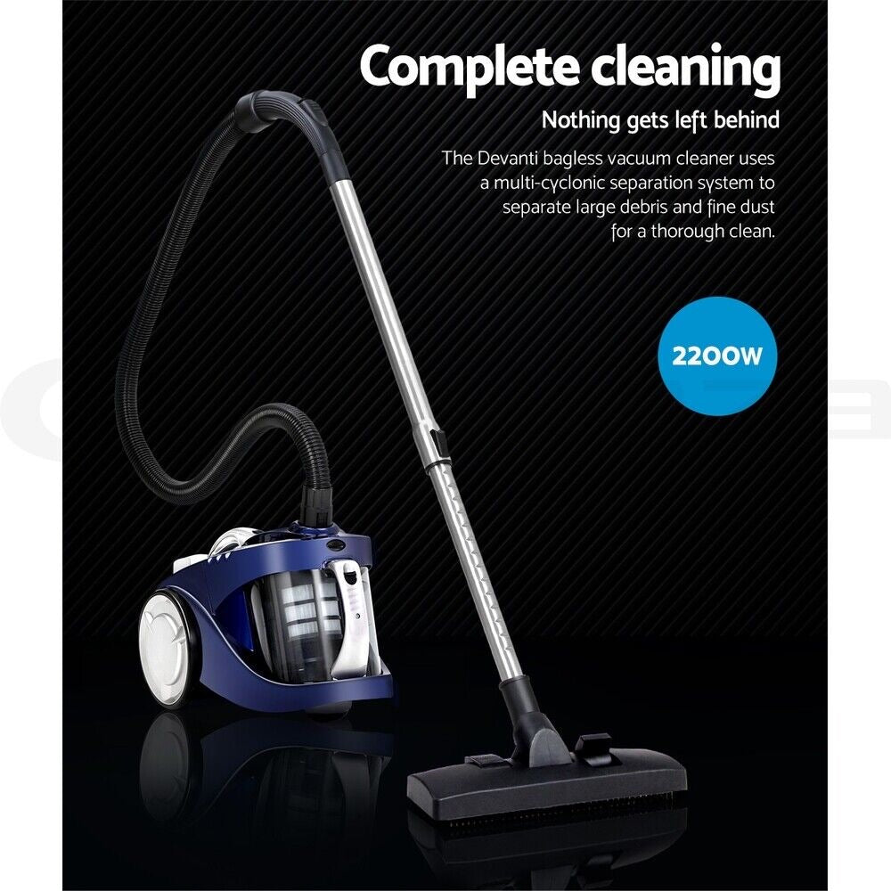 Devanti 2200W Bagless Vacuum Cleaner Blue