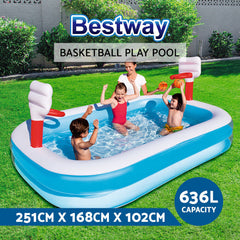 Bestway Kids Pool 251x168x102cm Inflatable Above Ground Swimming Play Pools 636L