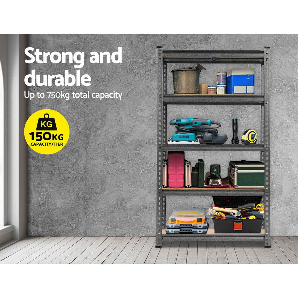 Giantz 1.5M Garage Shelving Warehouse Rack Pallet Racking Storage Shelve Black