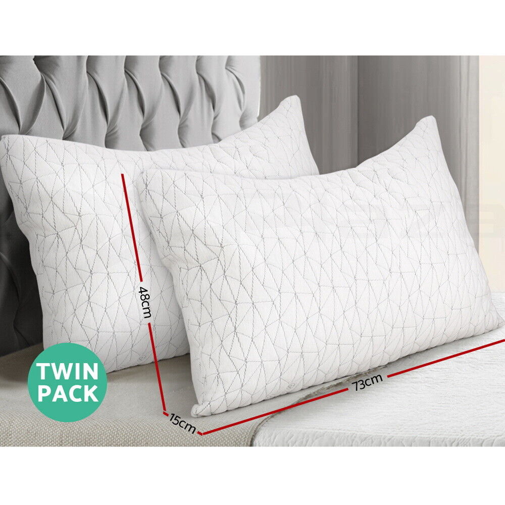 Giselle Bedding Memory Foam Pillow Single Size Twin Pack