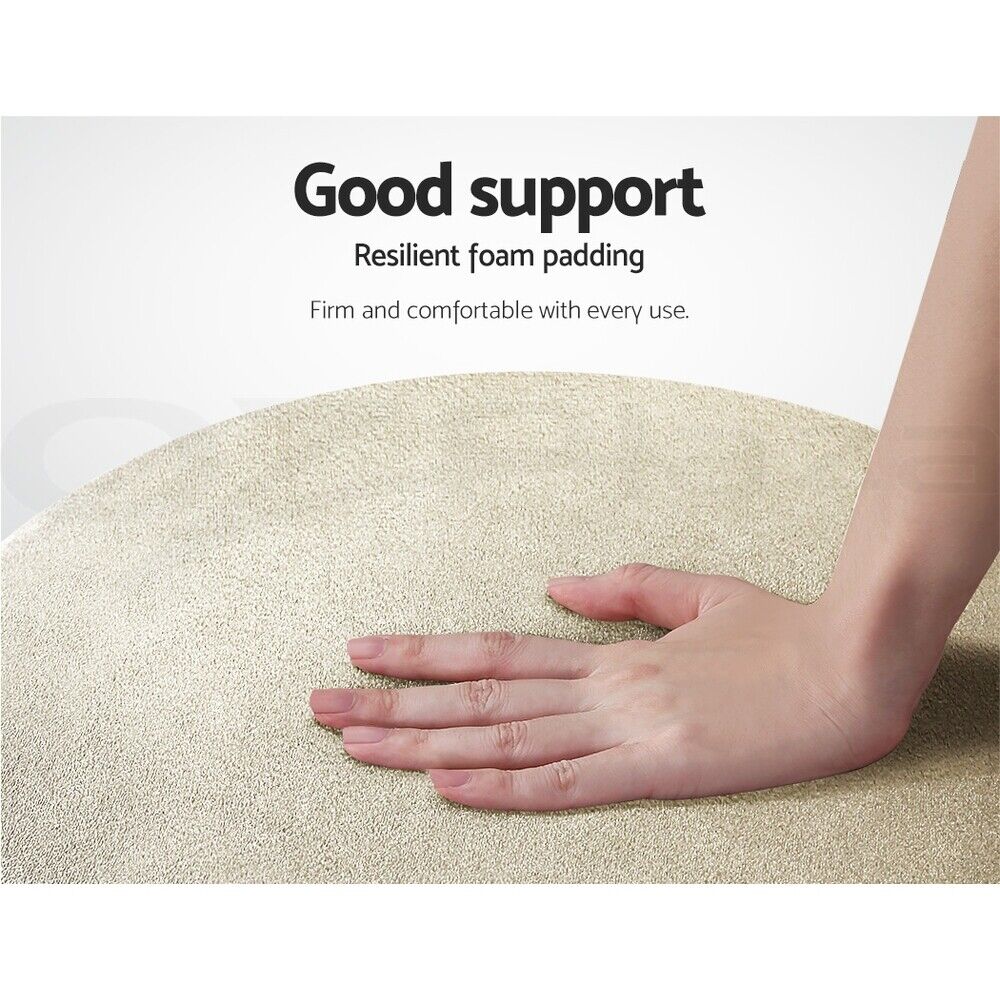 Artiss Ottoman Storage Foot Stool Round Velvet Cream