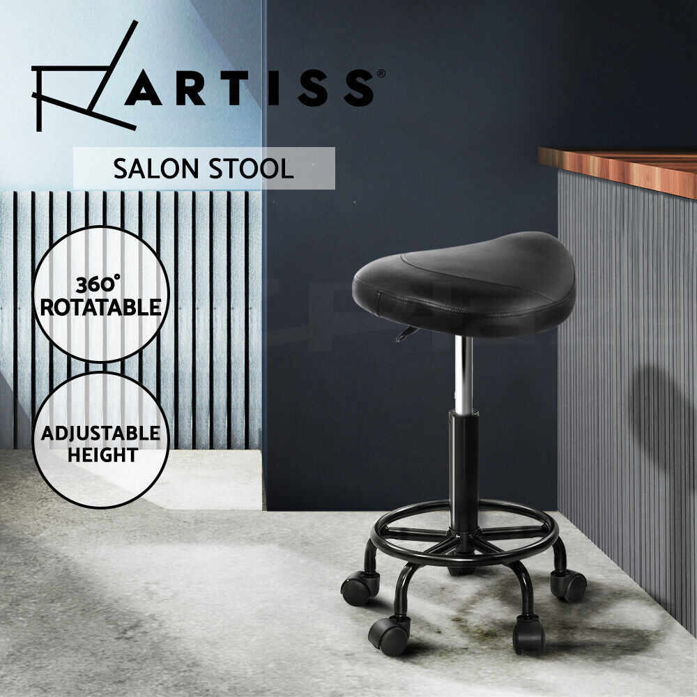 Artiss Salon Stool Saddle Swivel Chair