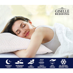 Giselle Bedding Memory Foam Pillow Bamboo Cover Twin Pack