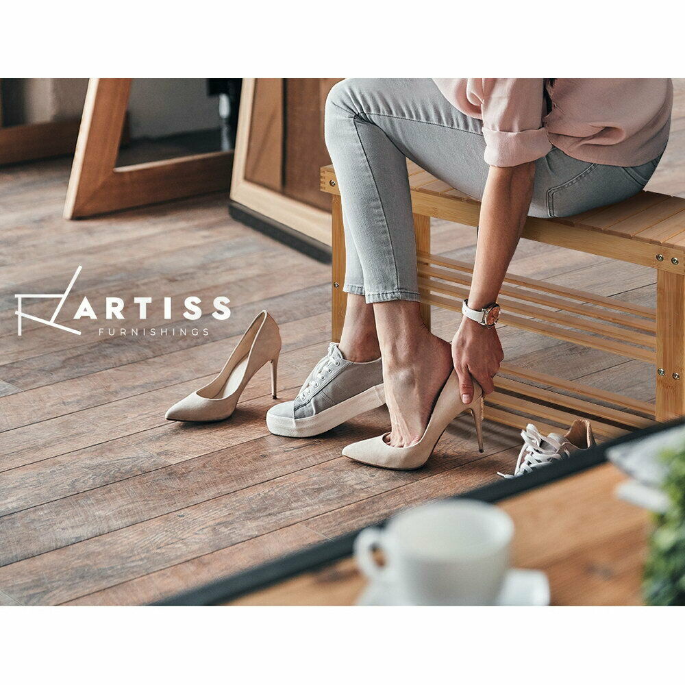 Artiss Shoe Rack Shoe Bench 10 Pairs Bamboo