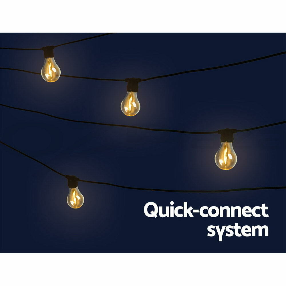 50m LED Festoon String Lights Outdoor Christmas Decorations Wedding Garden Party