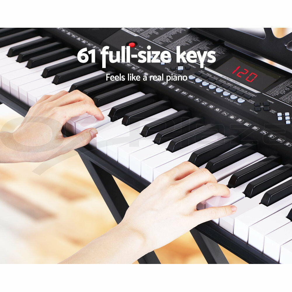 Alpha 61 Keys Electronic Piano Keyboard Digital Electric w/ Stand Sound Speaker